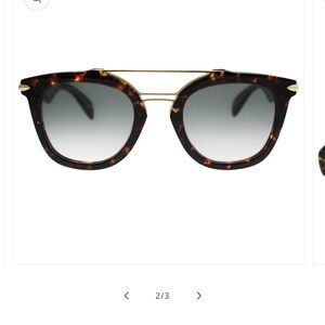 rag & bone Tortoiseshell Round Sunglasses with Double Gold Bridge
